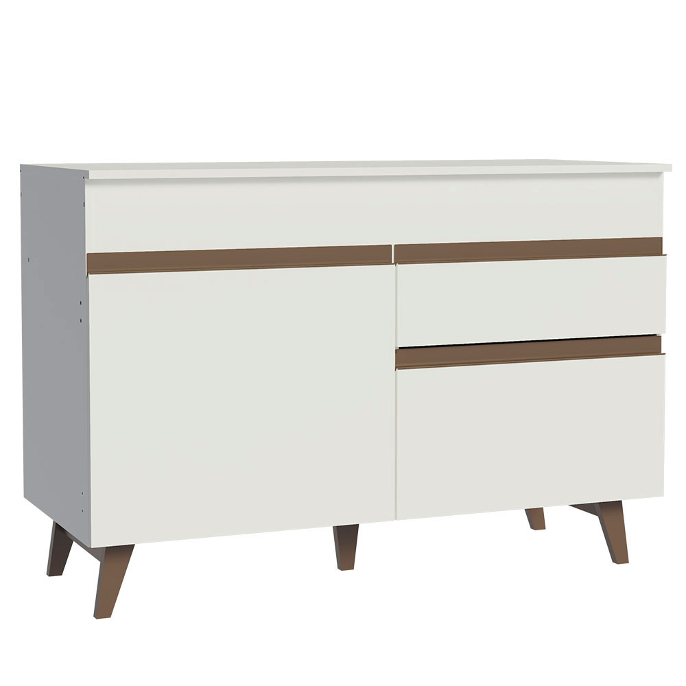 Mueble de Cocina Bajo Reims 1.20 m 2 Puertas 1 Cajón con Encimera Blanco