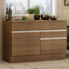 Mueble de Cocina Bajo Glamy 1.20 m 1 Puerta 2 Cajones con Encimera Marrón