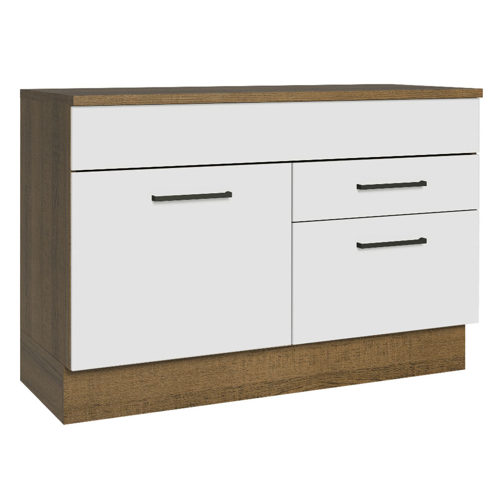 Mueble de Cocina Bajo Agata 1.20 m 1 Puerta 2 Cajones con Encimera