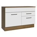 Mueble de Cocina Bajo Agata 1.20 m 1 Puerta 2 Cajones con Encimera Marrón/Blanco
