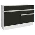 Gabinete Bajo de Lavaplatos 120cm 1 Puerta 2 Cajones Blanco/Negro (Sin Mesón y Sin Lavaplatos) Glamy