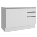 Mueble de Cocina Bajo Glamy 1.20 m 2 Puertas 3 Cajones Blanco