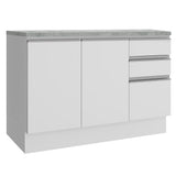 Mueble de Cocina Bajo Glamy 1.20 m 2 Puertas 3 Cajones con Encimera