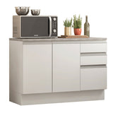 Mueble de Cocina Bajo Glamy 1.20 m 2 Puertas 3 Cajones con Encimera