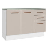 Mueble de Cocina Bajo Agata 1.20 m 2 Puertas 3 Cajones con Encimera