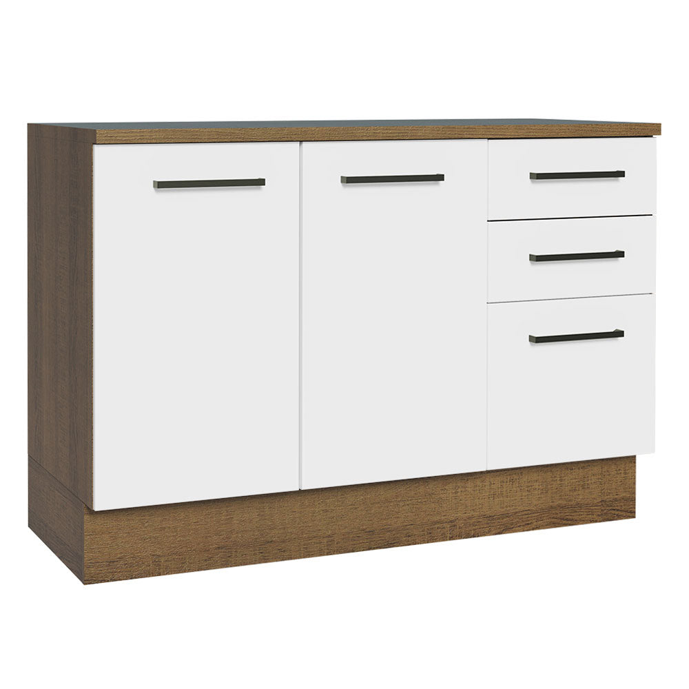 Mueble de Cocina Bajo Agata 1.20 m 2 Puertas 3 Cajones con Encimera