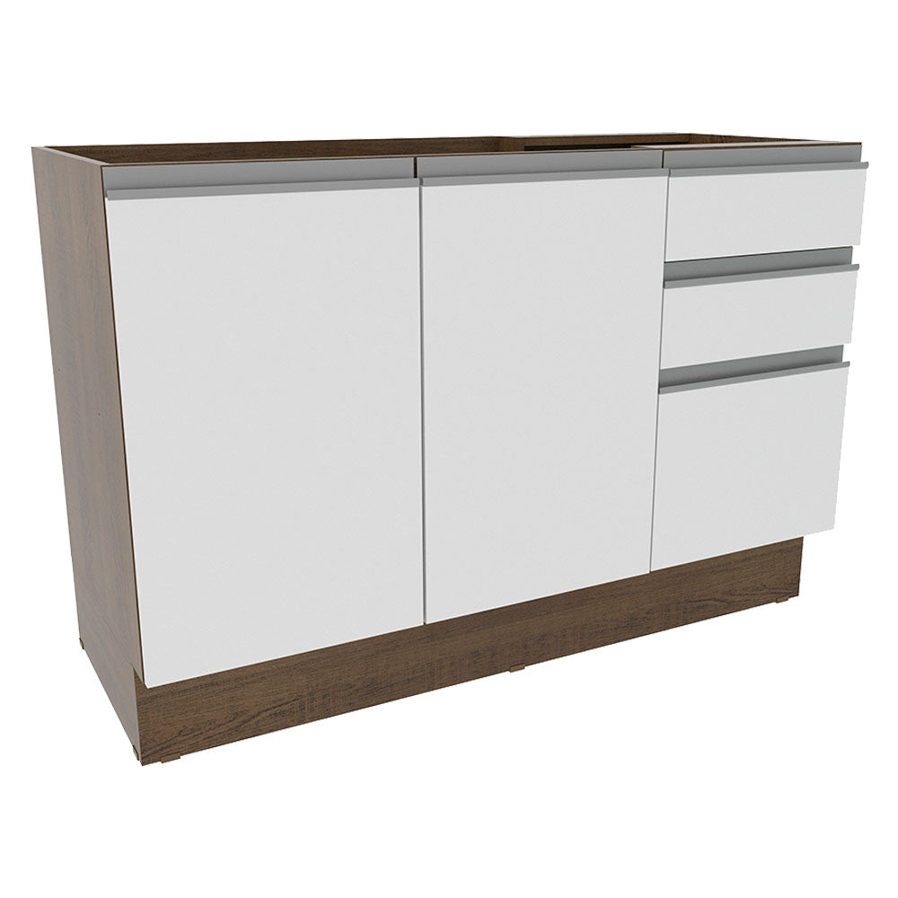Mueble de Cocina Bajo Glamy 1.20 m 2 Puertas 3 Cajones