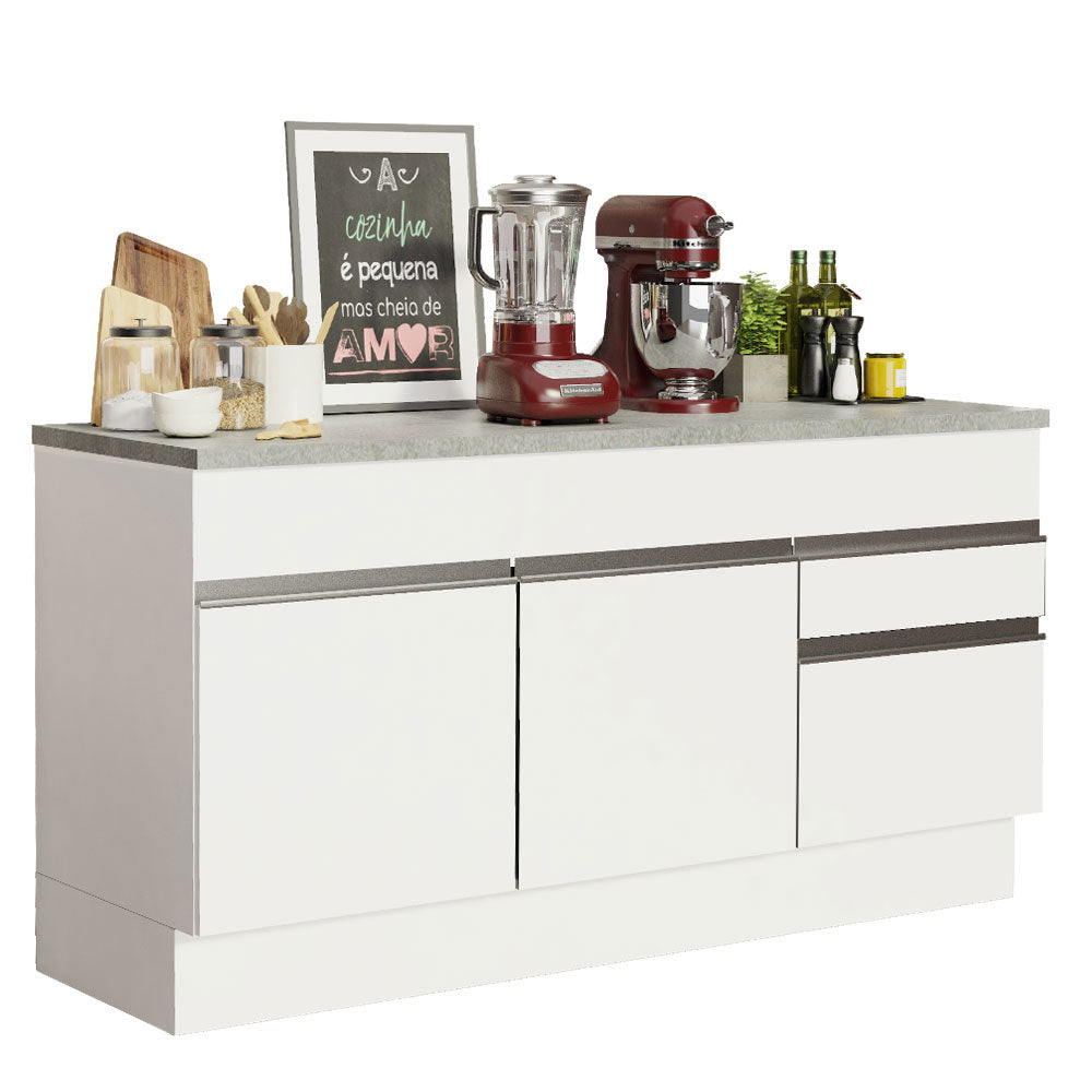 Mueble de Cocina Bajo Glamy 1.50 m 2 Puertas 2 Cajones con Encimera