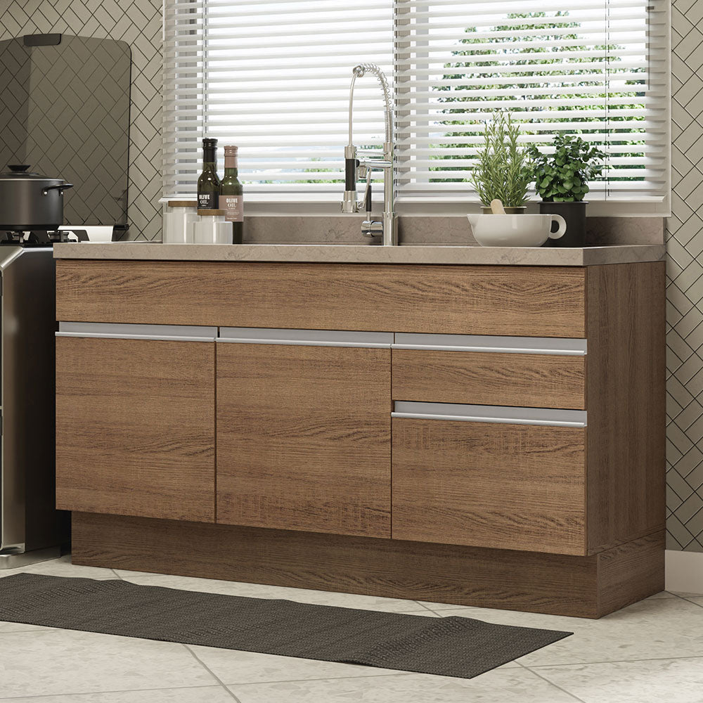 Mueble de Cocina Bajo Glamy 1.50 m 2 Puertas 2 Cajones