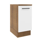 Mueble de Cocina Bajo Agata 35 cm 1 Puerta Marrón/Blanco