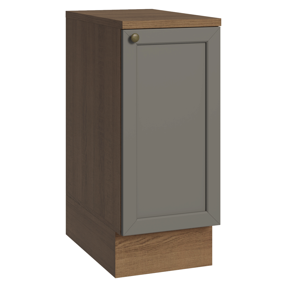 Mueble de Cocina Bajo Vik 35 cm 1 Puerta Marrón/Gris