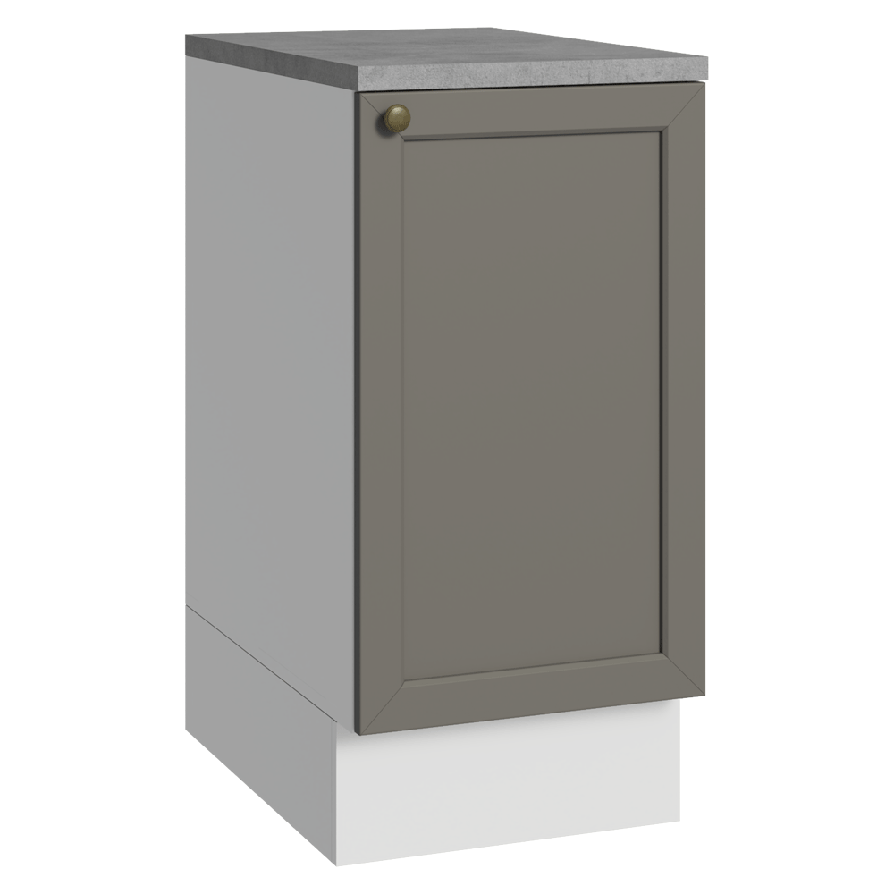 Mueble de Cocina Bajo Vik 40 cm 1 Puerta Blanco/Gris