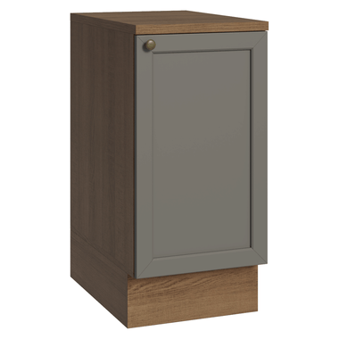 Mueble de Cocina Bajo Vik 40 cm 1 Puerta Marrón/Gris