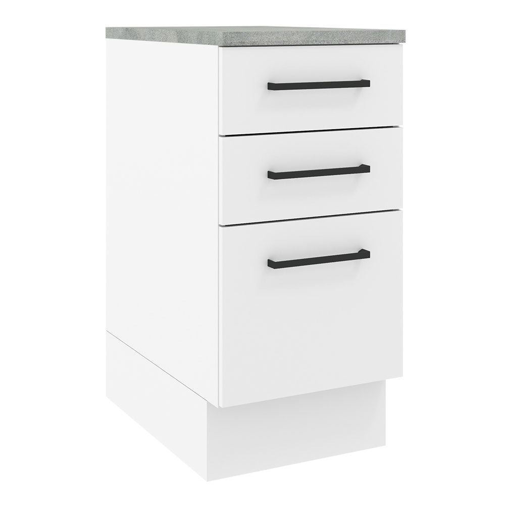 Mueble de Cocina Bajo Agata 40 cm 3 Cajones Blanco