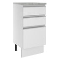 Mueble de Cocina Bajo Glamy 40 cm 3 Cajones Blanco