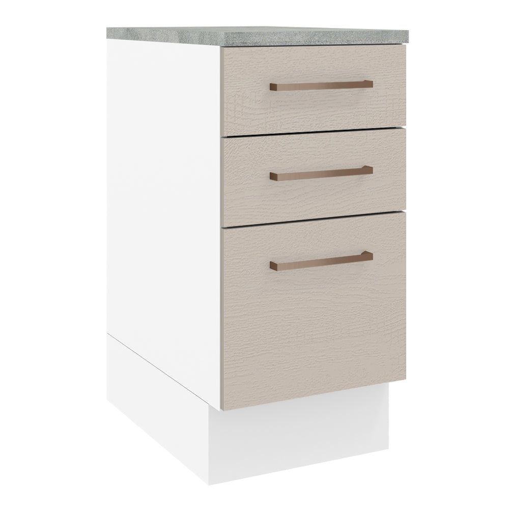 Mueble de Cocina Bajo Agata 40 cm 3 Cajones Blanco/Crema