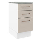 Mueble de Cocina Bajo Agata 40 cm 3 Cajones Blanco/Crema