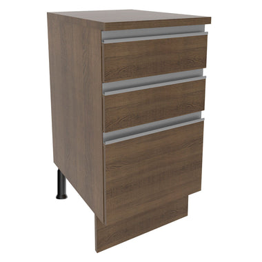 Mueble de Cocina Bajo Glamy 40 cm 3 Cajones Marrón
