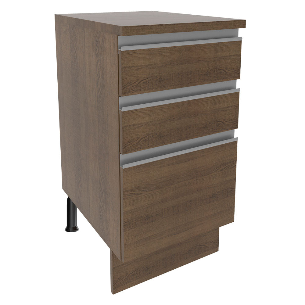 Mueble de Cocina Bajo Glamy 40 cm 3 Cajones Marrón