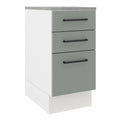Mueble de Cocina Bajo Agata 40 cm 3 Cajones Blanco/Gris