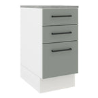 Mueble de Cocina Bajo Agata 40 cm 3 Cajones Blanco/Gris