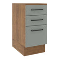 Mueble de Cocina Bajo Agata 40 cm 3 Cajones Marrón/Gris