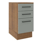 Mueble de Cocina Bajo Agata 40 cm 3 Cajones Marrón/Gris