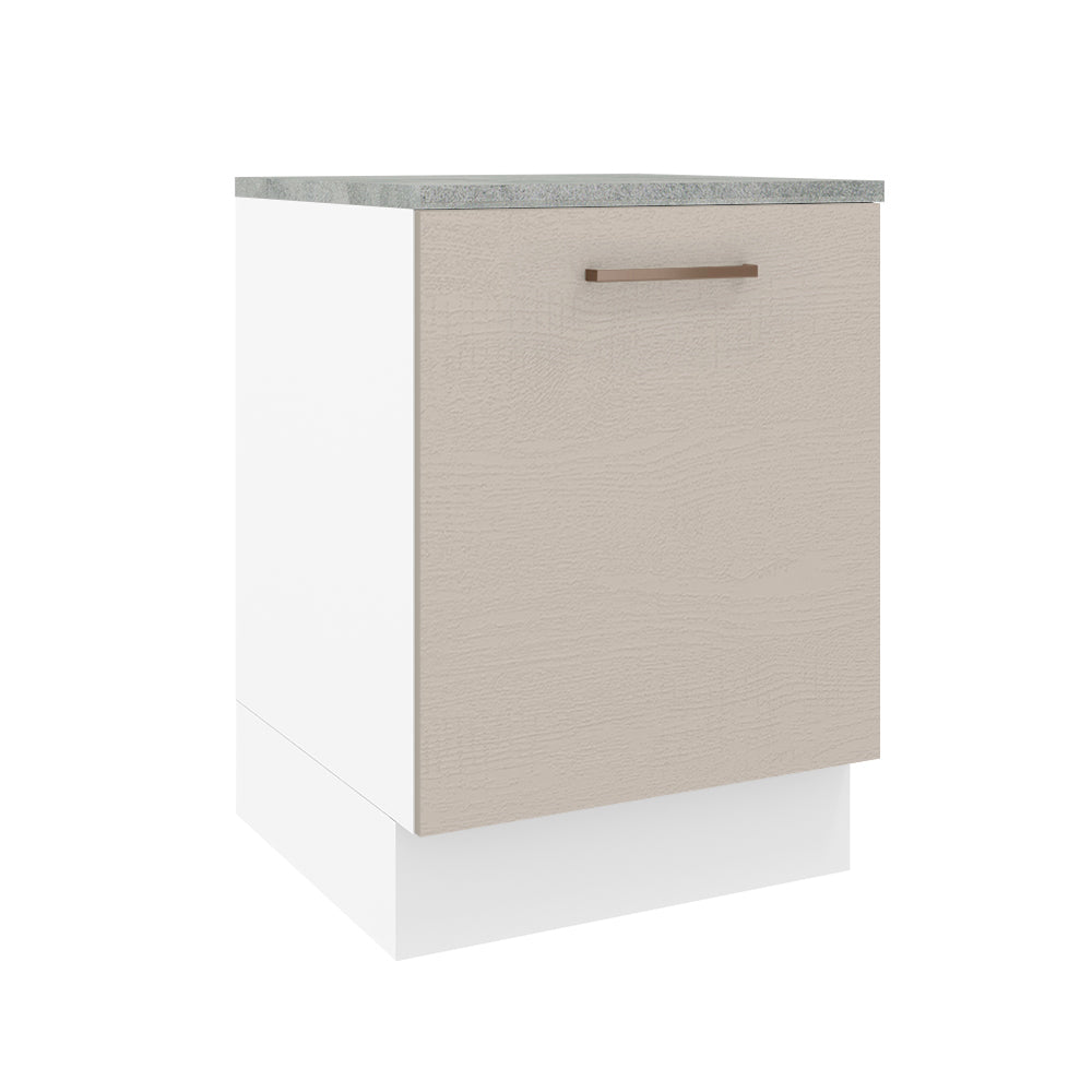Mueble de Cocina Bajo Agata 60 cm 1 Puerta Blanco/Crema