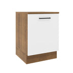 Mueble de Cocina Bajo Agata 60 cm 1 Puerta Marrón/Blanco