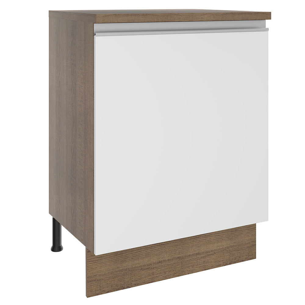 Mueble de Cocina Bajo Glamy 60 cm 1 Puerta Marrón/Blanco