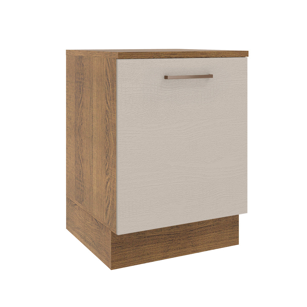 Mueble de Cocina Bajo Agata 60 cm 1 Puerta Marrón/Crema