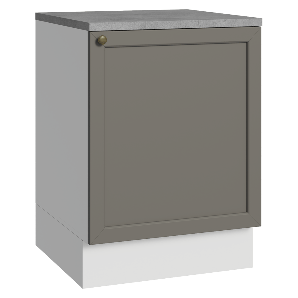 Mueble de Cocina Bajo Vik 60 cm 1 Puerta Blanco/Gris