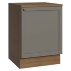Mueble de Cocina Bajo Vik 60 cm 1 Puerta MarrónGris