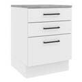 Mueble de Cocina Bajo Agata 60 cm 3 Cajones Blanco