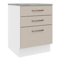 Mueble de Cocina Bajo Agata 60 cm 3 Cajones Blanco/Crema