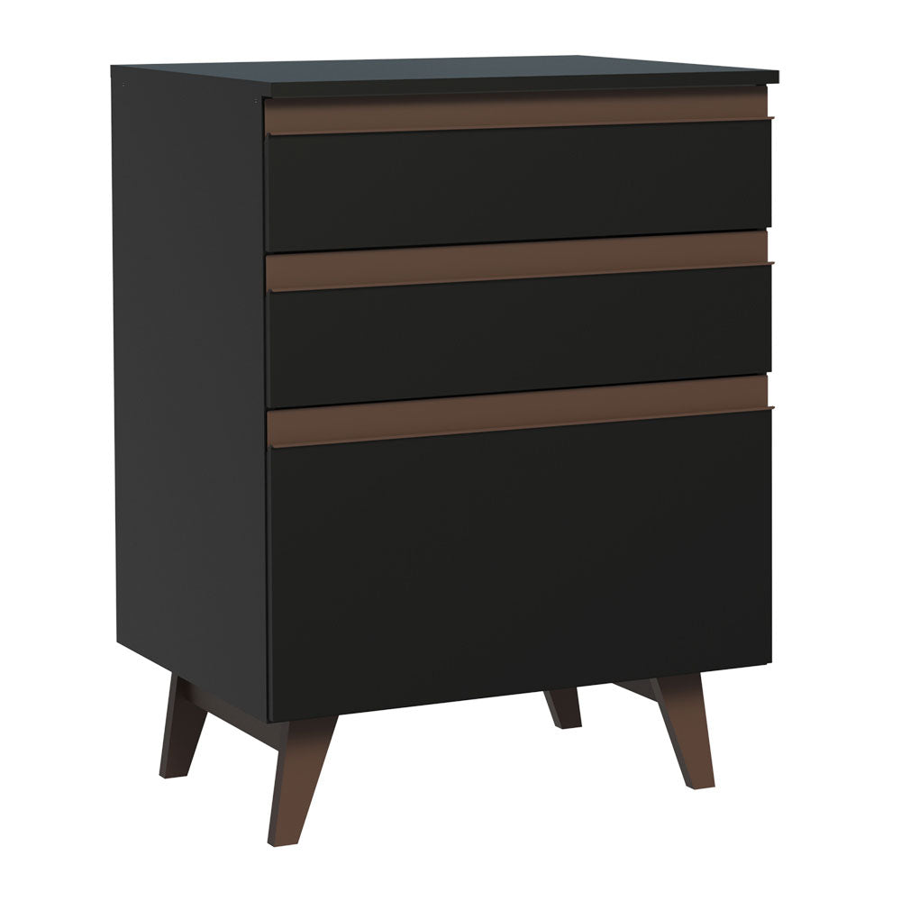 Mueble de Cocina Bajo Reims 60 cm 3 Cajones Negro