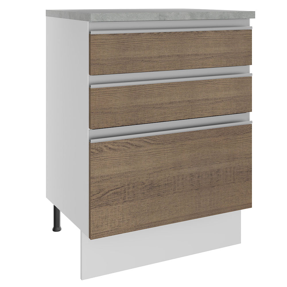 Mueble de Cocina Bajo Glamy 60 cm 3 Cajones