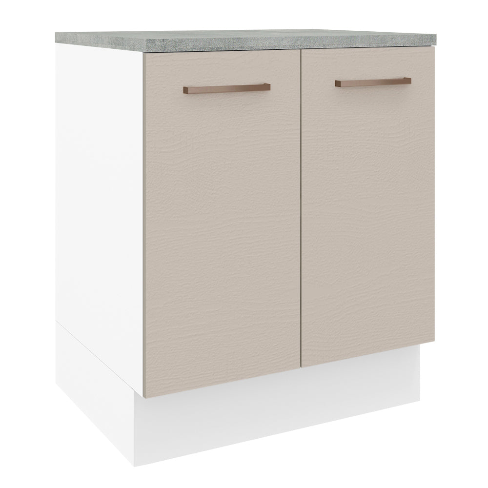 Mueble de Cocina Bajo Agata 70 cm 2 Puertas Blanco/Crema