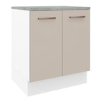 Mueble de Cocina Bajo Agata 70 cm 2 Puertas Blanco/Crema