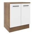 Mueble de Cocina Bajo Agata 70 cm 2 Puertas Marrón/Blanco