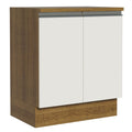 Mueble de Cocina Bajo Glamy 70 cm 2 Puertas Marrón/Blanco