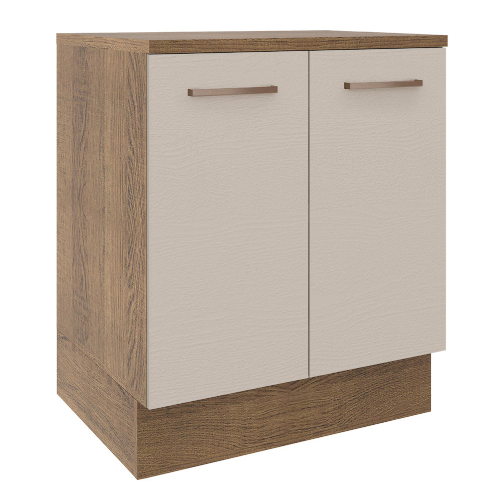 Mueble de Cocina Bajo Agata 70 cm 2 Puertas Marrón/Crema