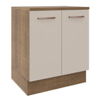 Mueble de Cocina Bajo Agata 70 cm 2 Puertas Marrón/Crema