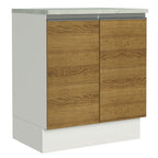 Mueble de Cocina Bajo Glamy 70 cm 2 Puertas Blanco/Marrón
