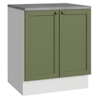 Mueble de Cocina Bajo Vik 70 cm 2 Puertas BlancoVerde