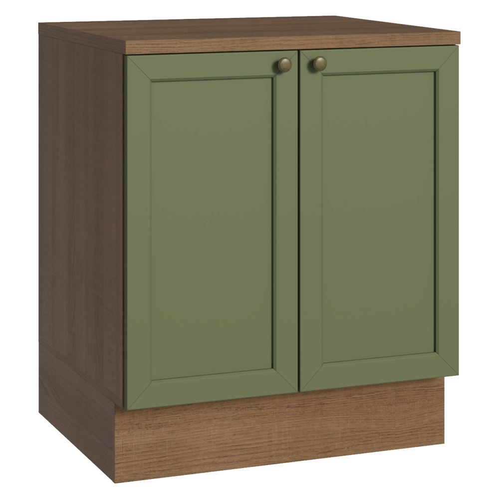 Mueble de Cocina Bajo Vik 70 cm 2 Puertas Marrón/Verde