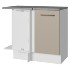 Mueble de Cocina Bajo de Esquina Agata 1 Puerta Blanco/Crema