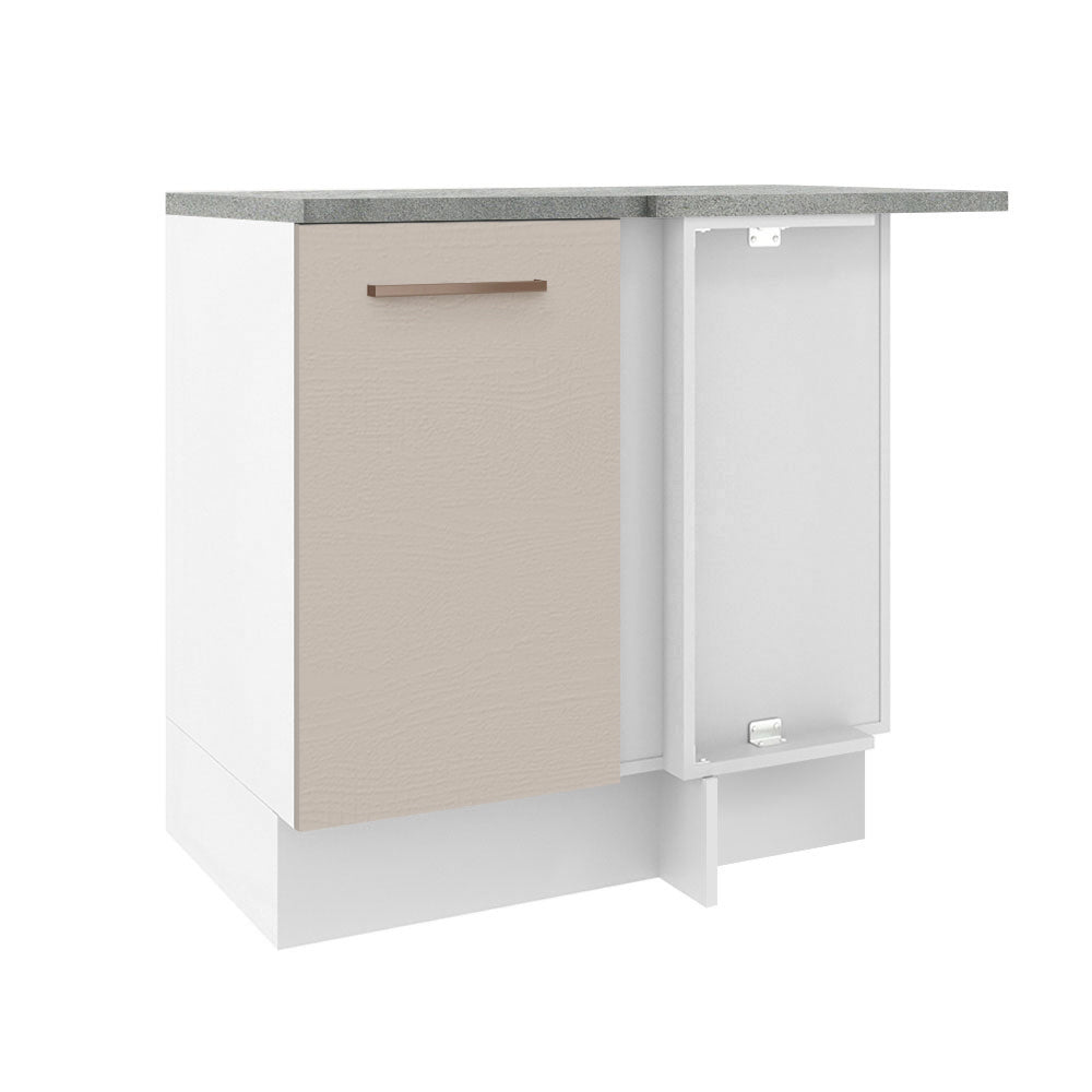 Mueble de Cocina Bajo de Esquina Agata 1 Puerta Blanco/Crema