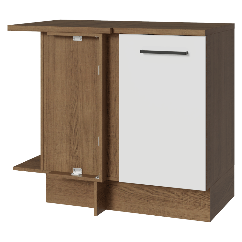 Mueble de Cocina Bajo de Esquina Agata 1 Puerta Marrón/Blanco