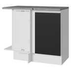 Mueble de Cocina Bajo de Esquina Glamy 1 Puerta Blanco/Negro